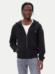 HUGO Bluza Delastomer 50546874 Czarny Relaxed Fit. Czarne bluzy rozpinane męskie Hugo, l, bez wzorów, z bawełny, bez ramiączek, bez kaptura. Za 559.99 zł.