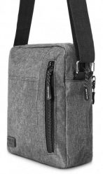 Męska, Materiałowa Torebka, Saszetka, Listonoszka - Pako Jeans - Popiel. Szare saszetki męskie Pako Jeans, bez wzorów, z jeansu, małe. Za 45.00 zł.