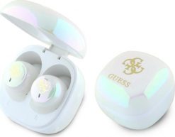 Słuchawki Guess Guess Bluetooth headphones GUTWSJ144ESH TWS + docking station white/white Iridescent 4G Printed Logo. Białe słuchawki bluetooth Guess. Za 138.88 zł.