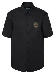 Versace Jeans Couture Koszula 80GALCS0 CNY17 Czarny Regular Fit. Czarne koszule męskie Versace Jeans Couture, m, bez wzorów, z bawełny, bez kołnierzyka, bez ramiączek. Za 829.99 zł.