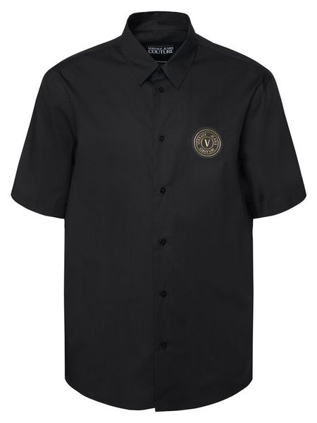 Versace Jeans Couture Koszula 80GALCS0 CNY17 Czarny Regular Fit. Czarne koszule męskie Versace Jeans Couture, m, bez wzorów, z bawełny, bez kołnierzyka, bez ramiączek. Za 829.99 zł.