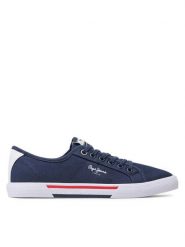 Pepe Jeans Tenisówki Brady Men Basic PMS30816 Granatowy. Niebieskie trampki męskie Pepe Jeans, bez wzorów, z jeansu, bez zapięcia. Za 169.99 zł.