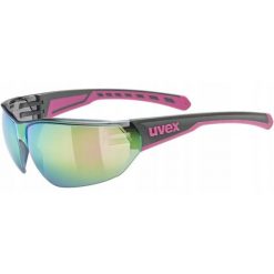 Okulary rowerowe dla dorosłych Uvex EQUATE. Czerwone okulary przeciwsłoneczne męskie Uvex, bez wzorów, sportowe. Za 92.18 zł.