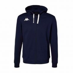 Bluza z kapturem Kappa Banto. Niebieskie bluzy z kapturem męskie Kappa, m, bez wzorów, z kapturem. Za 294.50 zł.