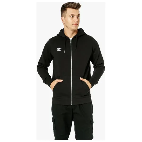 Umbro Bluza Fw Small Logo Zip Through Hoodie , czarny, rozmiar M. Czarne bluzy rozpinane męskie Umbro, m, bez wzorów, z bawełny, bez ramiączek, bez kaptura. W wyprzedaży za 79.99 zł.