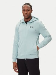 EA7 Emporio Armani Bluza 8NPM33 PJVRZ U9066 Niebieski Regular Fit. Niebieskie bluzy rozpinane męskie EA7 Emporio Armani, m, bez wzorów, z bawełny, bez ramiączek, bez kaptura. Za 339.99 zł.