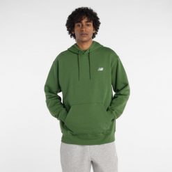 Bluza męska New Balance MT41511DAE – zielona. Zielone bluzy z kapturem męskie New Balance, m, z aplikacjami, z bawełny, z kapturem. Za 299.99 zł.