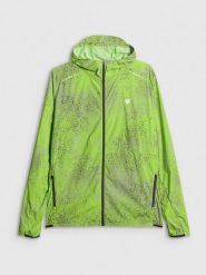 4F Kurtka do biegania męska - oliwkowa M. Brązowe kurtki treningowe męskie 4f, l, bez wzorów, bez kaptura, do biegania. Za 349.99 zł.