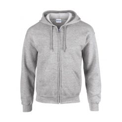 Bluza zapinana na zamek błyskawiczny Gildan Heavy Blend ®. Szare bluzy rozpinane męskie GILDAN, m, bez wzorów, bez ramiączek, z kapturem. Za 190.50 zł.
