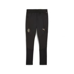Młodzieżowe spodnie treningowe AC Milan PUMA Black For All Time Red. Czarna długie spodnie sportowe męskie Puma, bez wzorów, do piłki nożnej. W wyprzedaży za 253.00 zł.