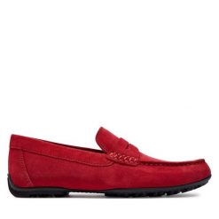 Mokasyny Geox. Czerwone mokasyny męskie Geox, bez zapięcia. Za 369.99 zł.