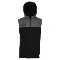 Kurtka Spalding Street Hooded Sleeveless. Czarne kurtki męskie Spalding, bez wzorów, eleganckie, bez ramiączek, bez kaptura. Za 266.00 zł.