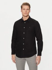 Tommy Hilfiger Koszula MW0MW38137 Czarny Slim Fit. Czarne koszule męskie Tommy Hilfiger, m, bez wzorów, z bawełny, bez kołnierzyka, bez ramiączek. Za 199.99 zł.