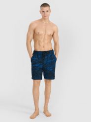4F Spodenki plażowe męskie - granatowe XL. Niebieskie szorty męskie 4f, bez wzorów, z materiału, wakacyjne. W wyprzedaży za 79.99 zł.