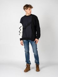 Nicolo Tonetto Bluza "Lien" | U41NTN1003 | Mężczyzna | Czarny, Biały, Granatowy. Białe bluzy nierozpinane męskie Nicolo Tonetto, m, bez wzorów, z bawełny, bez ramiączek, bez kaptura. W wyprzedaży za 379.00 zł.