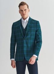 PAKO LORENTE – Marynarka męska P22SP-3X-006-Z-S. Zielone marynarki męskie Pako Lorente, m, bez wzorów, z wełny. Za 349.99 zł.