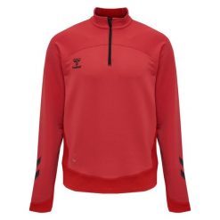 Półzapinana bluza dresowa Hummel Lead. Czerwone bluzy nierozpinane męskie HUMMEL, xl, bez wzorów, z dresówki, sportowe, bez ramiączek, bez kaptura. W wyprzedaży za 141.80 zł.