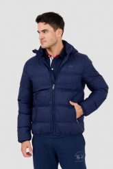 LA MARTINA Granatowa pikowana męska kurtka Outerwear Basic Nylon. Niebieskie kurtki męskie La Martina, l, bez wzorów, z nylonu, eleganckie, bez ramiączek, bez kaptura. W wyprzedaży za 699.99 zł.