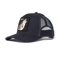 Czapka z daszkiem Goorin Bros. Lone Wolf Animal Farm Trucker 101-0389-NVY. Czarne czapki męskie Goorin Bros, bez wzorów, sportowe. Za 139.98 zł.