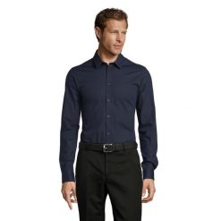 Męska Koszula Z Długim Rękawem Blake Stretch. Niebieskie koszule męskie SOL'S, m, bez wzorów, casualowe, bez kołnierzyka, bez ramiączek. Za 158.99 zł.