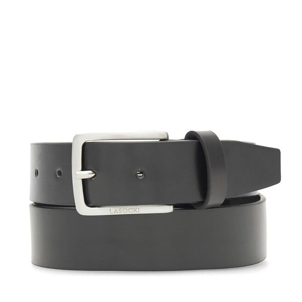Pasek Męski Lasocki. Czarne paski męskie Lasocki, bez wzorów. Za 89.99 zł.