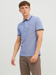 Jack & Jones Polo Paulos 12136668 Niebieski Slim Fit. Niebieskie koszulki polo męskie Jack & Jones, m, bez wzorów, z bawełny, bez kołnierzyka, bez ramiączek. Za 109.99 zł.