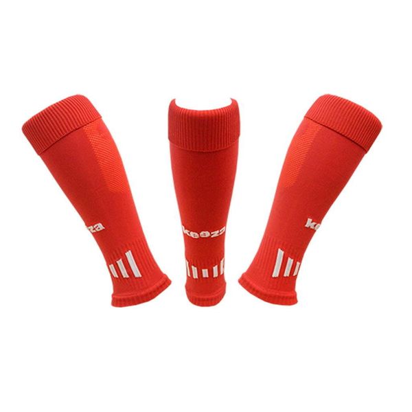 Getry tuby piłkarskie bez stopy KEEZA. Czerwone legginsy męskie KEEZA, s, bez wzorów, do piłki nożnej. Za 20.00 zł.