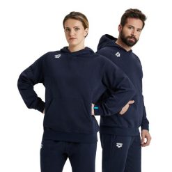 Bluza Arena Team Hooded Sweat Panel z kapturem. Niebieskie bluzy nierozpinane męskie ARENA, m, bez wzorów, z bawełny, z kapturem. Za 289.99 zł.