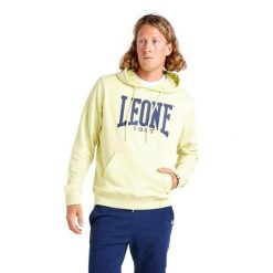 Męska bluza z kapturem Leone 1947 unbrushed – lekka bluza. Zielone bluzy nierozpinane męskie LEONE 1947 APPAREL, l, bez wzorów, z tkaniny, z kapturem. W wyprzedaży za 139.75 zł.