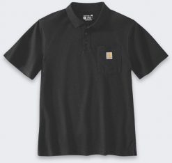 Koszulka Carhartt Loose Polo Black. Czarne koszulki polo męskie Carhartt, m, bez wzorów, bez kołnierzyka, bez ramiączek. Za 140.22 zł.