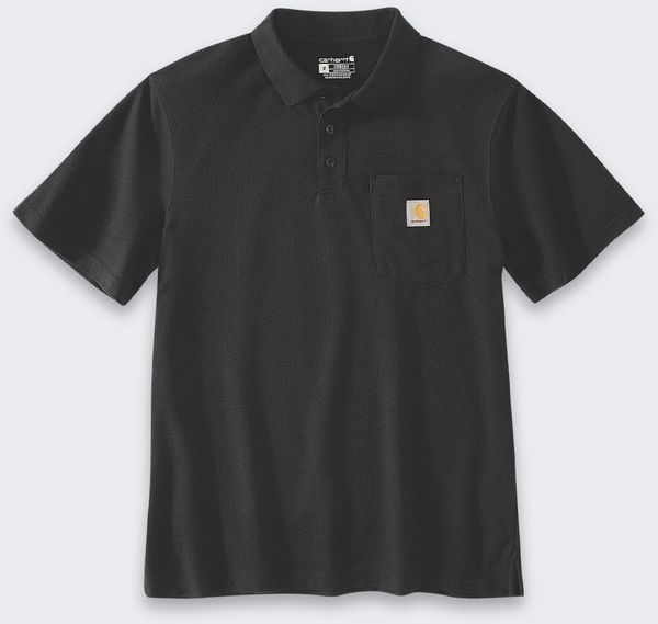 Carhartt Koszulka Loose Polo Black. Czarne koszulki polo męskie Carhartt, m, bez wzorów, bez kołnierzyka, bez ramiączek. Za 140.22 zł.