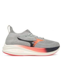 Buty do biegania Mizuno. Szare buty do biegania męskie Mizuno, bez wzorów, bez zapięcia, do biegania. Za 459.99 zł.