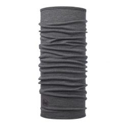 Chusta wielofunkcyjna z wełny merynosów Buff Merino Midweight. Szare szaliki męskie Buff, bez wzorów, z wełny. Za 149.90 zł.