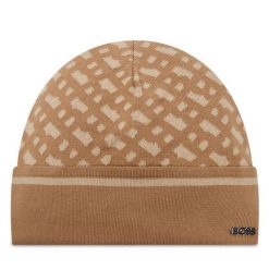 Czapka BOSS. Brązowe czapki męskie Boss, na zimę, bez wzorów. Za 249.99 zł.