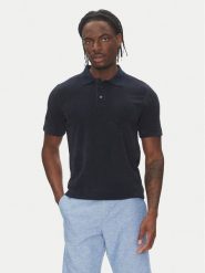 Lindbergh Polo 30-404263 Granatowy Relaxed Fit. Niebieskie koszulki polo męskie Lindbergh, m, bez wzorów, z bawełny, bez kołnierzyka, bez ramiączek. Za 129.99 zł.