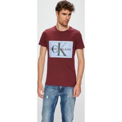 Calvin Klein Jeans - T-shirt/polo J30J307843. Szare koszulki polo męskie Calvin Klein Jeans, z nadrukiem, z bawełny, z okrągłym kołnierzem. Za 199.90 zł.