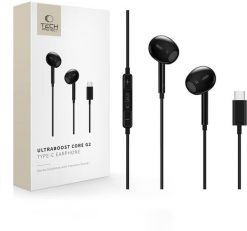 Słuchawki douszne Tech-Protect Ultraboost USB-C Earphone Core G2 Black. Czarne słuchawki douszne TECH-PROTECT. Za 41.25 zł.