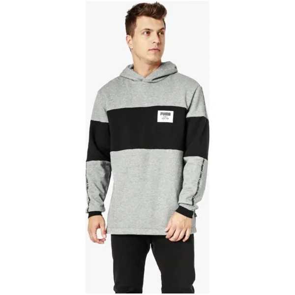 Puma Bluza Rebel Block Hoody Fl , szary, rozmiar M. Szare bluzy nierozpinane męskie Puma, m, bez wzorów, z bawełny, bez ramiączek, bez kaptura. W wyprzedaży za 159.99 zł.