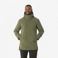 Parka turystyczna męska zimowa Quechua NH500 -10°C wodoodporna. Brązowe parki męskie QUECHUA, na zimę, m, bez wzorów, z materiału, bez kaptura. Za 419.99 zł.