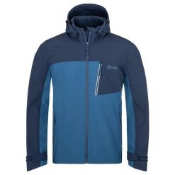 Męska kurtka softshell Kilpi RAVIO-M. Niebieskie kurtki softshell męskie Kilpi, m, bez wzorów, z softshellu, bez kaptura, trekkingowe. Za 309.99 zł.