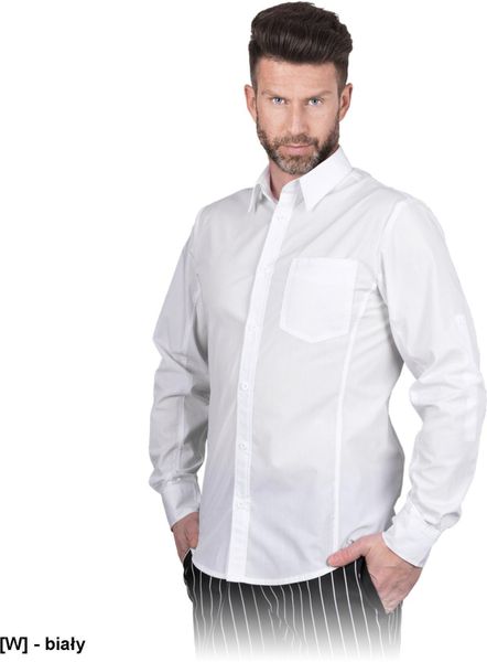 Reis Koszula z długim rękawem, męska, 65% poliester, 35% bawełna gramatura 200 g/m2 - czarny S. Czarne koszule męskie Reis, m, bez wzorów, z bawełny, bez kołnierzyka, bez ramiączek. Za 85.34 zł.