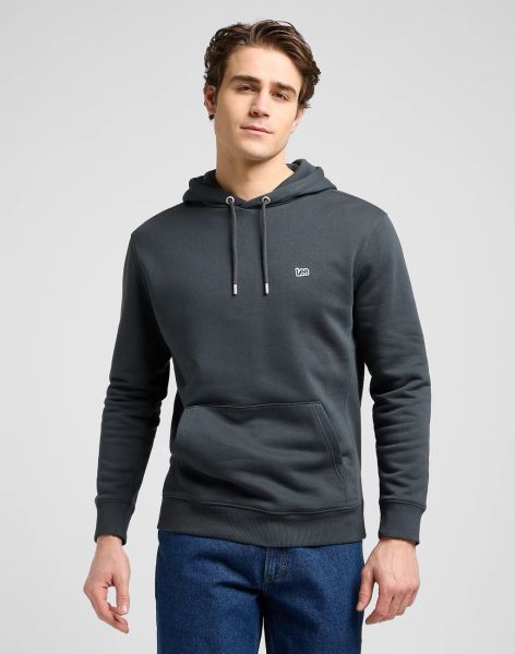 MESKA BLUZA LEE PLAIN HOODIE WASHED BLACK 112371838. Czarne bluzy nierozpinane męskie Lee, s, bez wzorów, z kapturem. Za 199.99 zł.