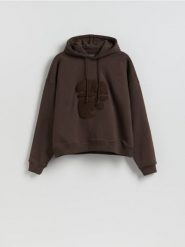 Bawełniana bluza z kapturem - brązowy. Brązowe bluzy z kapturem męskie Reserved, l, bez wzorów, z bawełny, z kapturem. Za 159.99 zł.