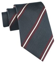 Jedwabny Krawat Męski - His Story - Popielaty w Paski. Szare krawaty i muchy męskie His Story, bez wzorów, z jedwabiu, eleganckie. Za 115.00 zł.
