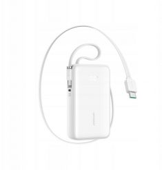 Powerbank Joyroom Powerbank JR-PR2 35W 10000mAh z chowanym kablem USB-C i wbudowanym kablem Lightning - biały. Białe powerbanki Joyroom. Za 116.62 zł.