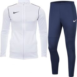 Nike Dres Męski Nike Dry Park 20 biało granatowy. Białe komplety dresowe męskie Nike, bez wzorów, z dresówki, bez ramiączek, bez kaptura. Za 240.00 zł.