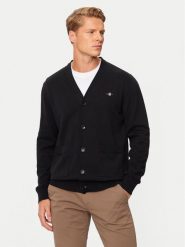 Gant Kardigan 8030556 Czarny Regular Fit. Czarne kardigany męskie Gant, m, bez wzorów, z bawełny, bez ramiączek. Za 329.99 zł.