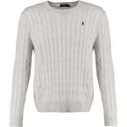 Polo Ralph Lauren CABLE Sweter light grey heather. Szare kardigany męskie marki Polo Ralph Lauren, z bawełny. W wyprzedaży za 495.20 zł.