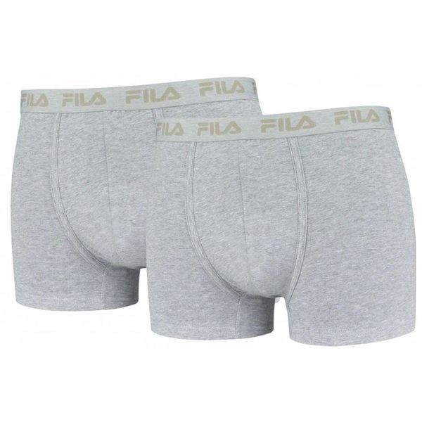 Męskie bokserki Fila - 2-pack szary L. Zielone bokserki męskie Fila, l, bez wzorów, z bawełny. Za 41.99 zł.