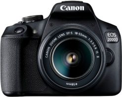 Canon EOS 2000D + obiektyw EF-S 18-55 IS II. Aparaty lustrzanki Canon. Za 1,849.00 zł.